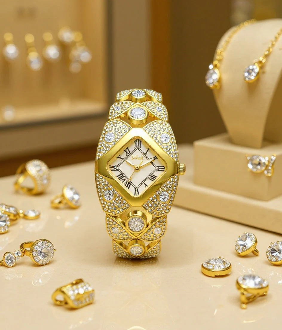 Elegante reloj de pulsera para mujer «Golden Shine»: