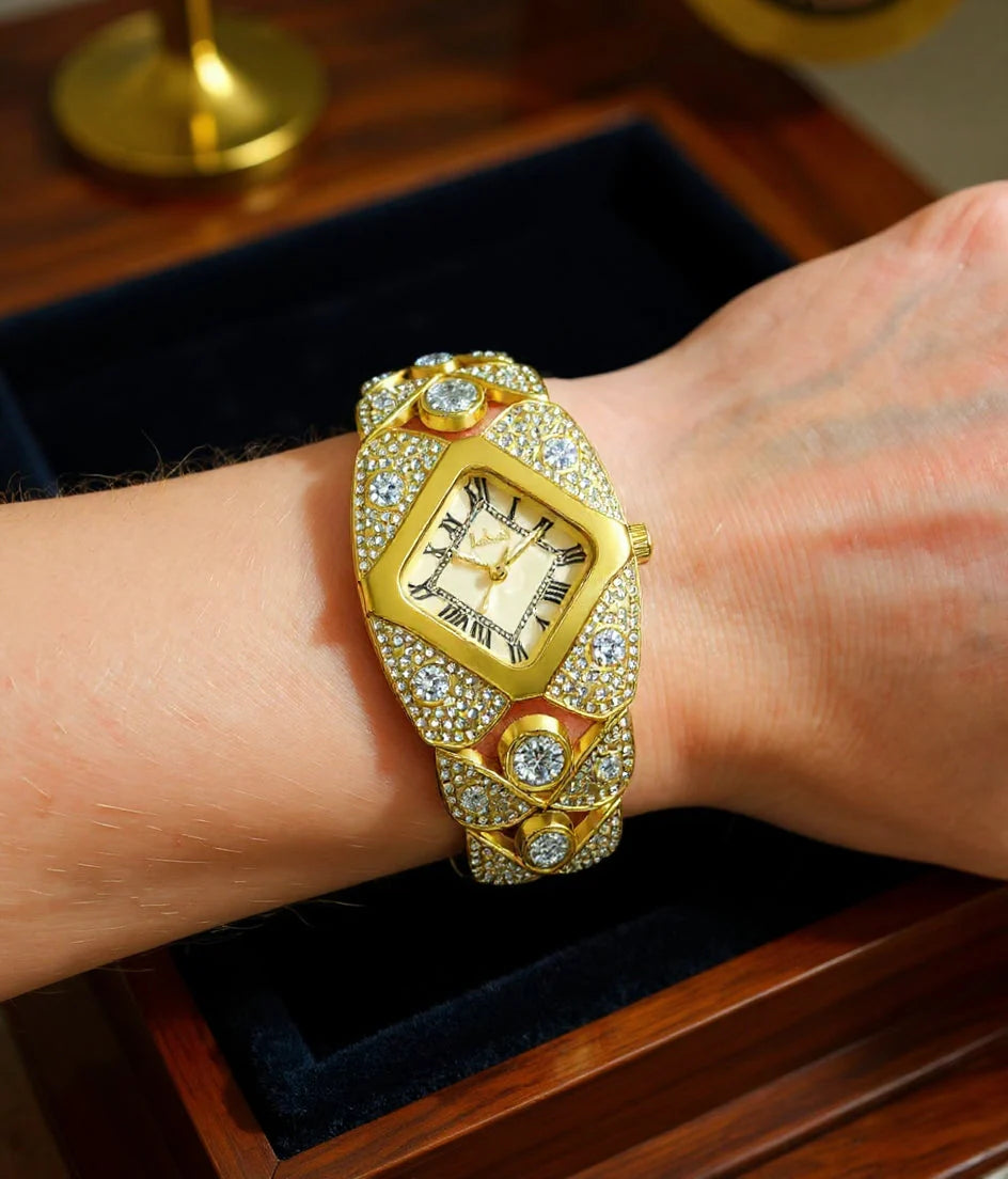 Elegante reloj de pulsera para mujer «Golden Shine»: