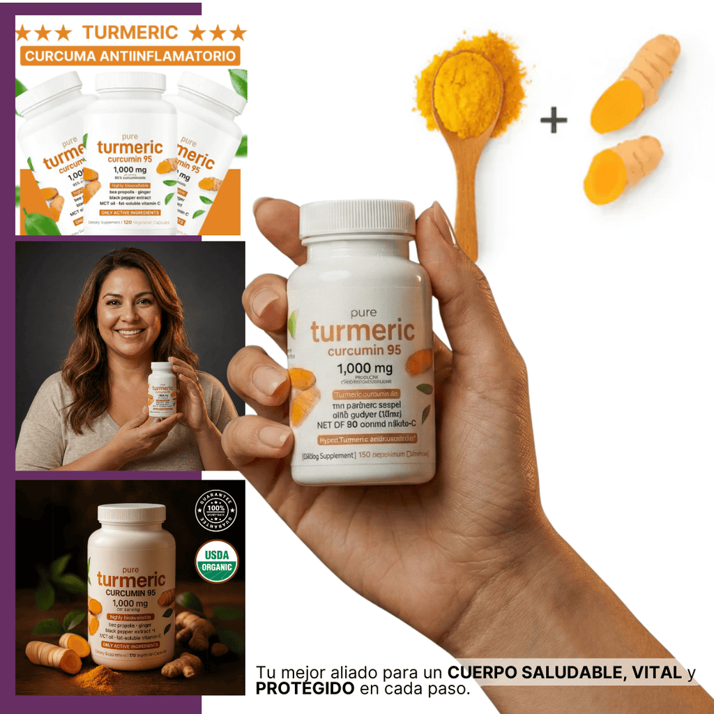 Suplemento dietético antiinflamatorio Pure Turmeric